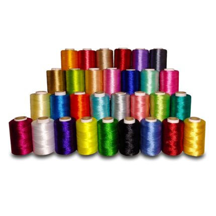 Bright Poly Silk Thread – Pack of 30 (Random Colors, 1 Piece Each)