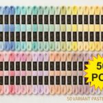 Pastel Family Embroidery Skeins Cotton Thread 7.5M Each, Pack of 50 Pcs Thickness 0.80 MM, 6 Ply