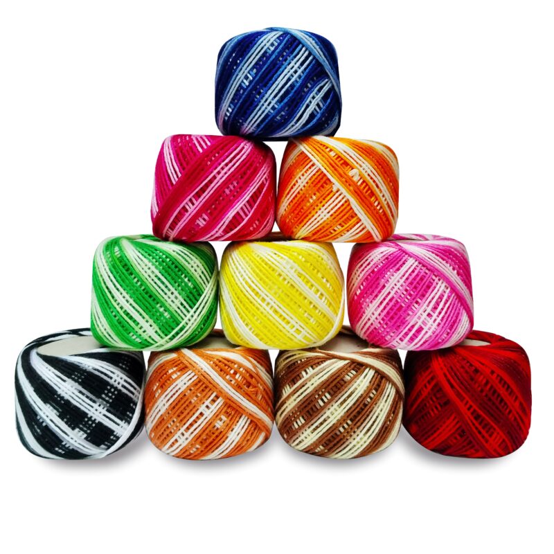 10 Pcs Crochet Yarn Combo Pack Multicolor 15g Each