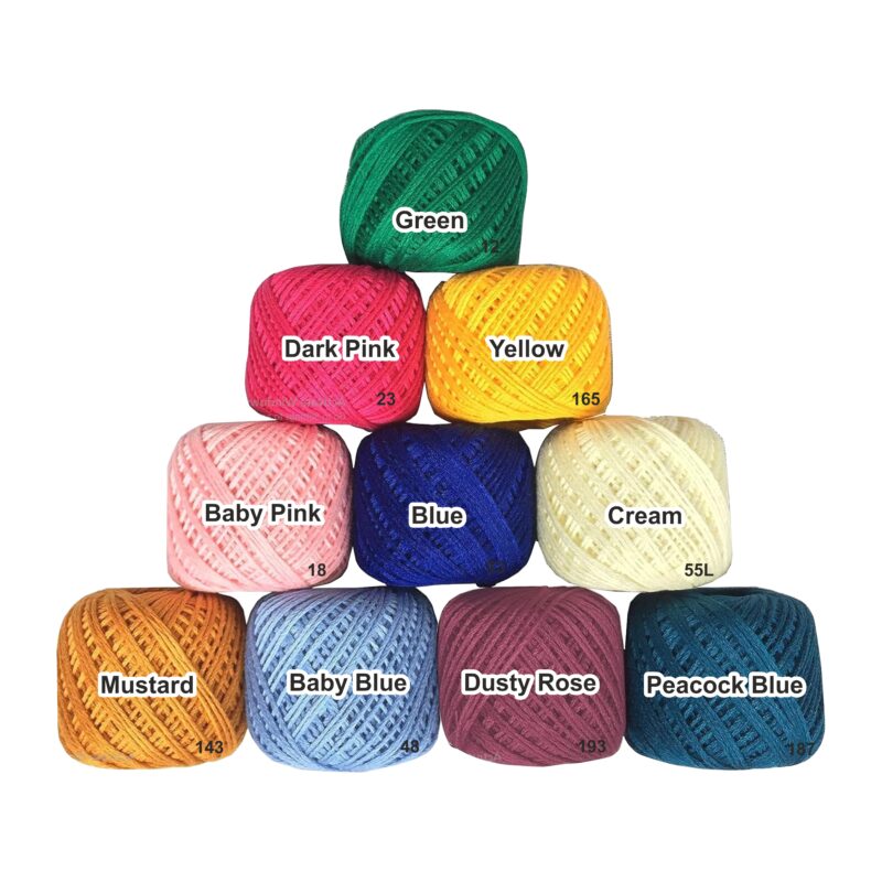 10 Pcs Crochet Yarn Combo Pack Multicolor 15g Each