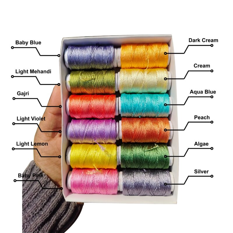 12 Pcs Thick Silk Embroidery Thread Pastel Colors