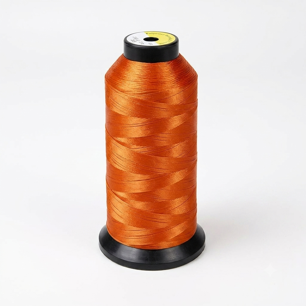 9175 TKT 20 Orange Upholstery Sewing Nylon Thread for Denim/Leather/Canvas/raxin/Bag/Jeans, seat, Mattress Stitching Thread for Domestic Industrial Purposes 450D/3 500 Meter (546Yards) Pack of 2 Pcs - Image 1