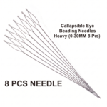 Collapsible Eye Beading Needles Heavy 0.30mm Set of 8 Pcs