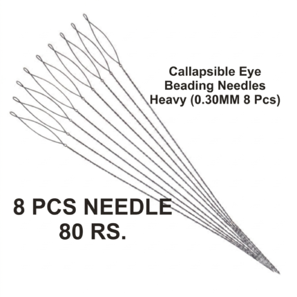 Collapsible Eye Beading Needles Heavy 0.30mm Set of 8 Pcs