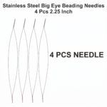 Stainless Steel Big Eye Beading Needles 2.25 Inch 4 Pcs